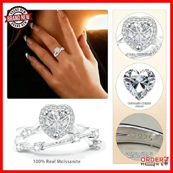 925 Sterling Silver Moissanite Wedding Band Size 6-8 Anniversary Ring - Picture 6 of 8